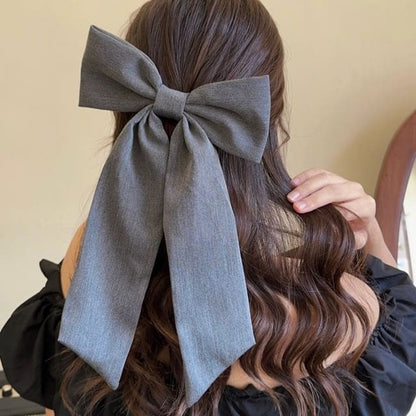 Bow Hair Clip / Headband - Hair Clip - Gray / One Size