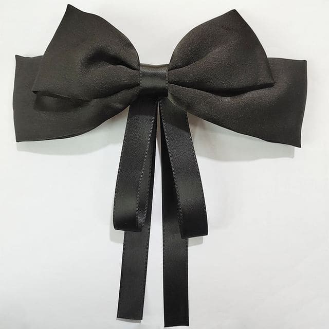 Bow Hair Tie / Hair Clip - Hair Clip - Black / One Size