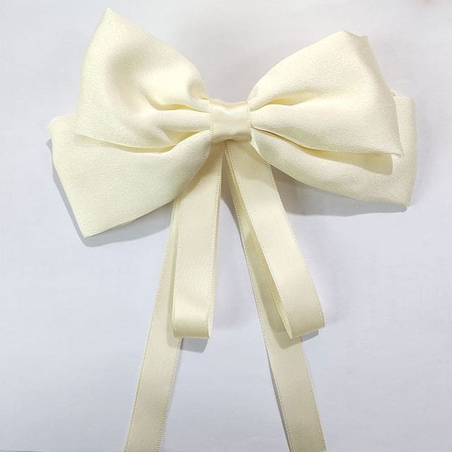 Bow Hair Tie / Hair Clip - Hair Clip - Light Yellow