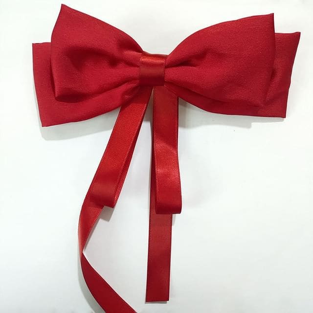 Bow Hair Tie / Hair Clip - Hair Clip - Wine Red / One Size