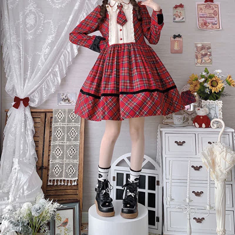 Bow Knot Button Bear Lolita Martin Boots