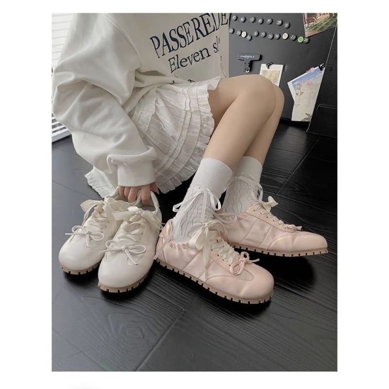 Bow Lace-Up Sneakers