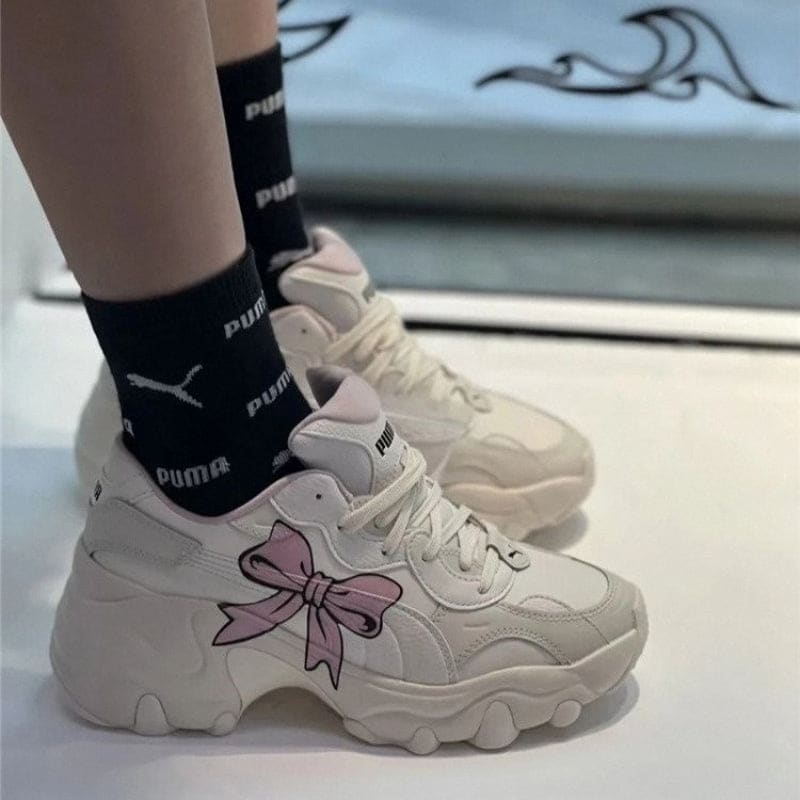 Bow Print Casual Shoes - Kimi MK Kawaii Store