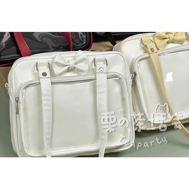 Bow PVC Panel Tote Bag / Bag Charm / Set