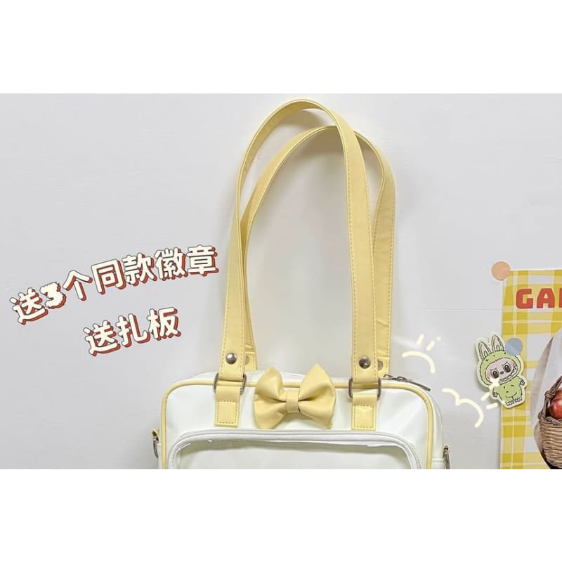 Bow PVC Panel Tote Bag / Bag Charm / Set