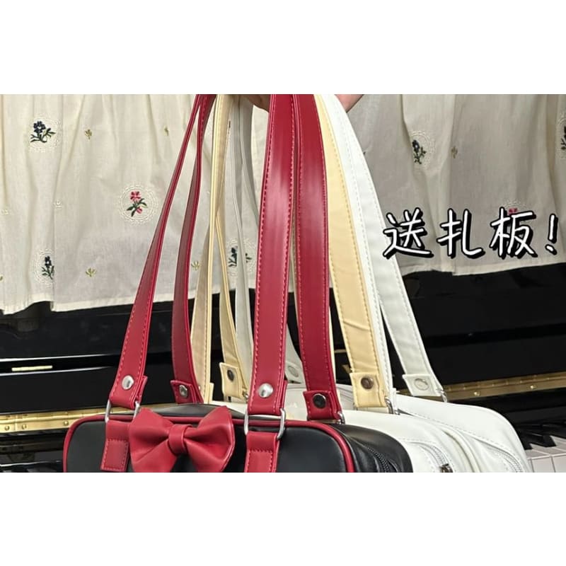 Bow PVC Panel Tote Bag / Bag Charm / Set