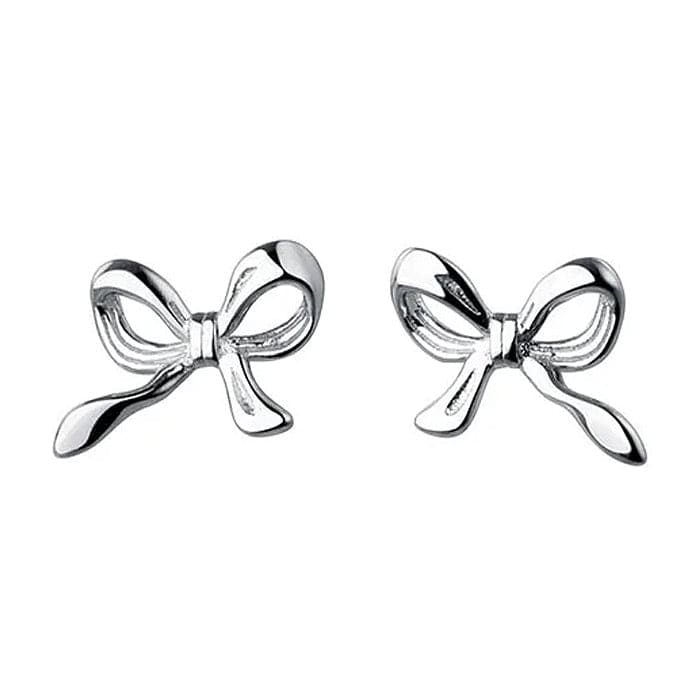 Bow Stud Earrings - Standart / Silver - earrings
