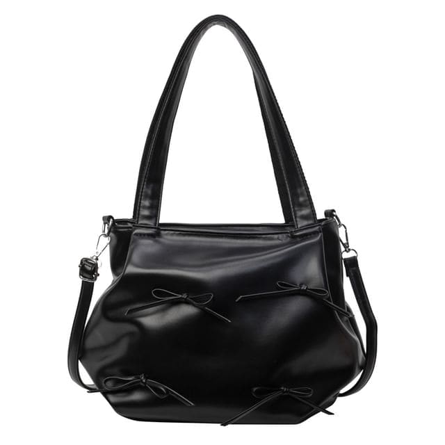 Bow Tote Bag - Black / One Size