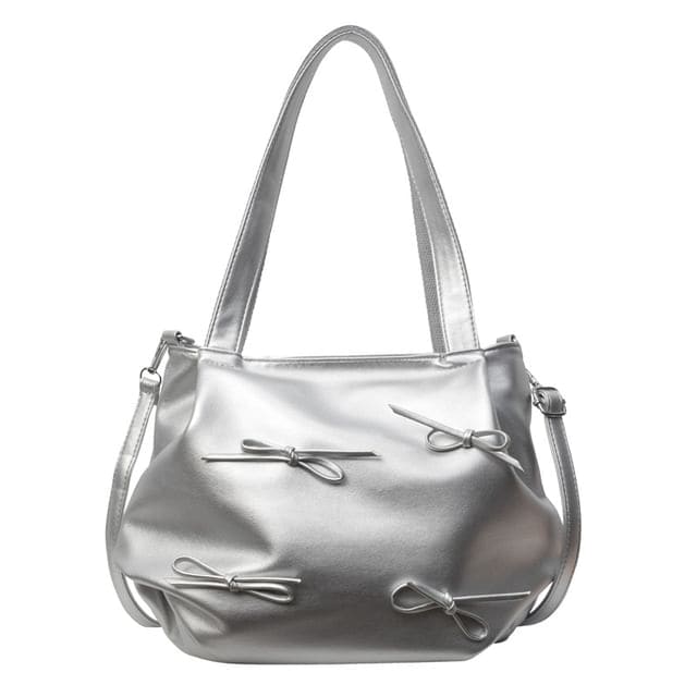 Bow Tote Bag - Silver / One Size