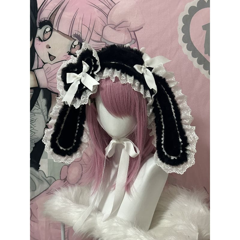 Bowknot Decorated Bunny Ear Design Hairband - 1