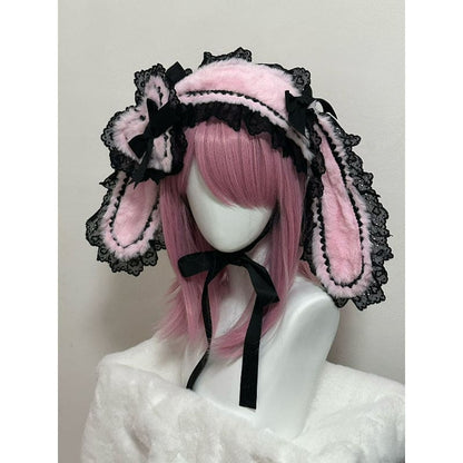 Bowknot Decorated Bunny Ear Design Hairband - 9