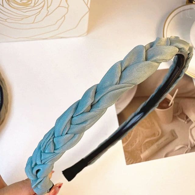 Braided Fabric Headband - Blue / One Size