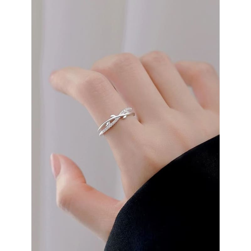 Branches Layered Alloy Open Ring