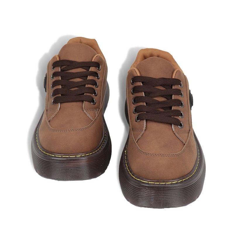 Brown Aesthetic Platform Oxford Shoes - Boots