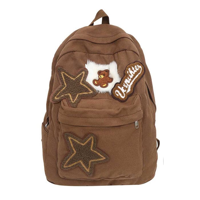 Brown Bear Star Backpack - Standart / Brown - Backpacks