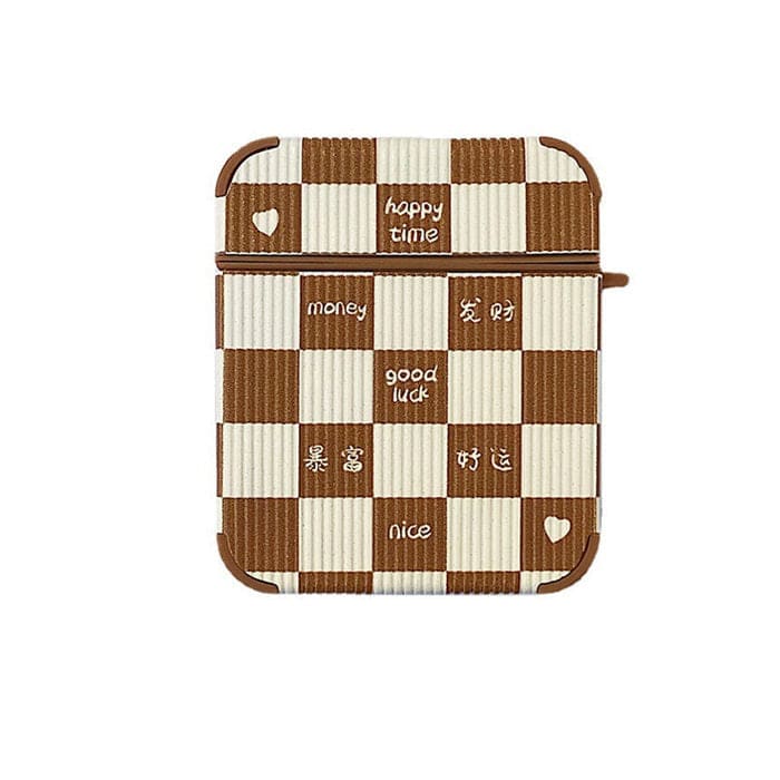 Brown Chessboard Airpods Case - AirPods Case