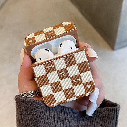 Brown Chessboard Airpods Case - AirPods Case