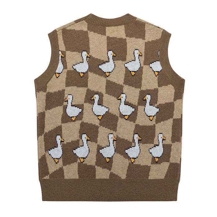 Brown Duck Knitted Vest - Vest