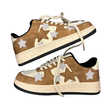 Brown Grey Shooting Star Sneakers - Sneakers