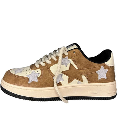 Brown Grey Shooting Star Sneakers - Sneakers