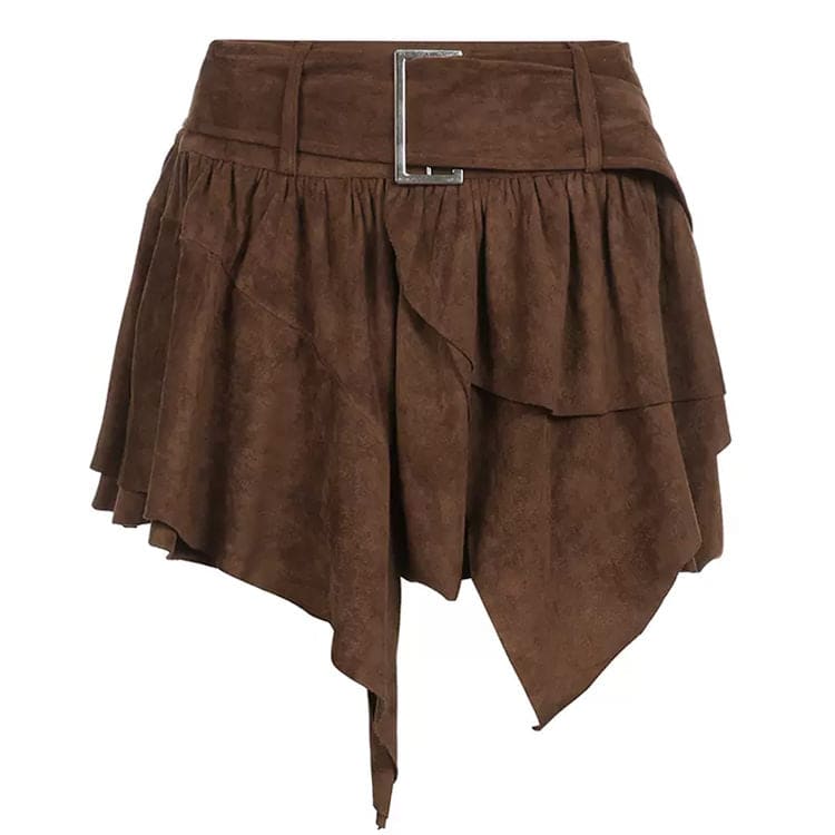 Brown Y2K Cord Skirt - S / Brown - Skirt