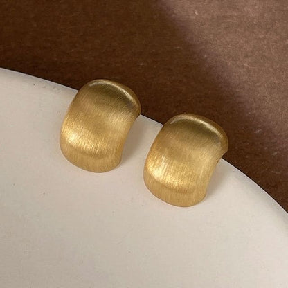 Brushed Alloy Earring - 1 Pair - B-762 - Gold / One Size