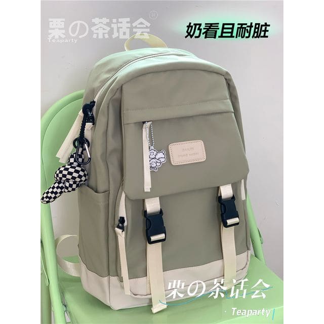 Buckle Waterproof Backpack - LightWith Knotted Charm