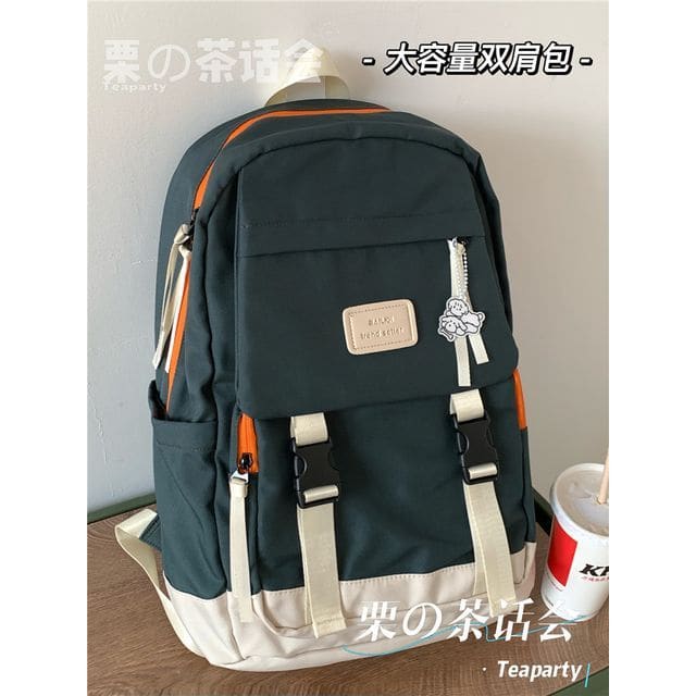 Buckle Waterproof Backpack - Without Charm - Dark Green