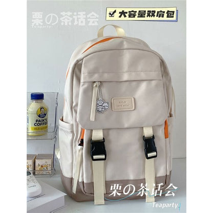 Buckle Waterproof Backpack - Without Charm - Off-White