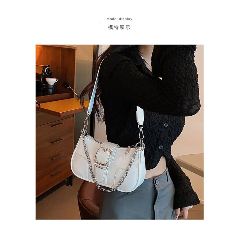 Buckled Chain Shoulder Bag