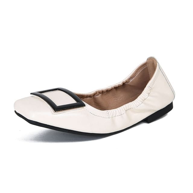 Buckled Flats - Almond / 35