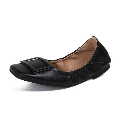 Buckled Flats - Black / 35