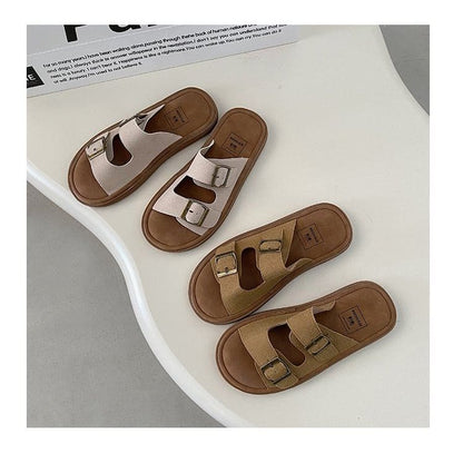 Buckled Slide Sandals