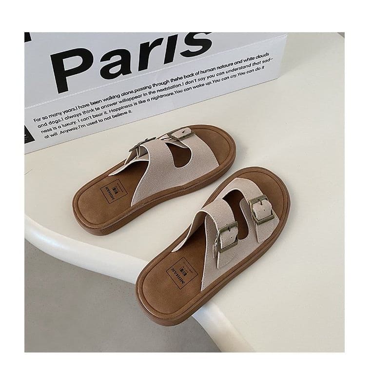 Buckled Slide Sandals