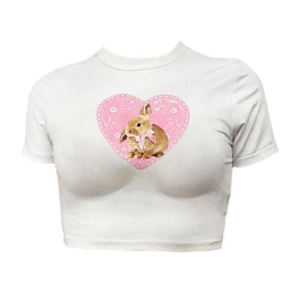 Bunny Heart Crop Top - Tops