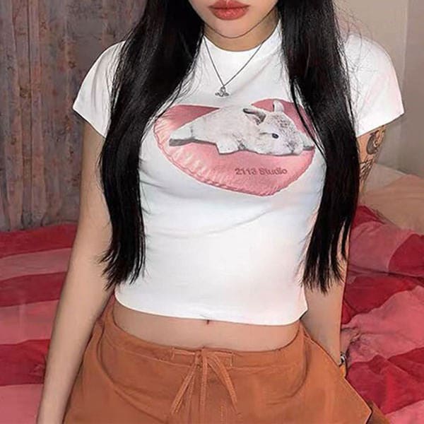 Bunny Heart Short Tee - Tops