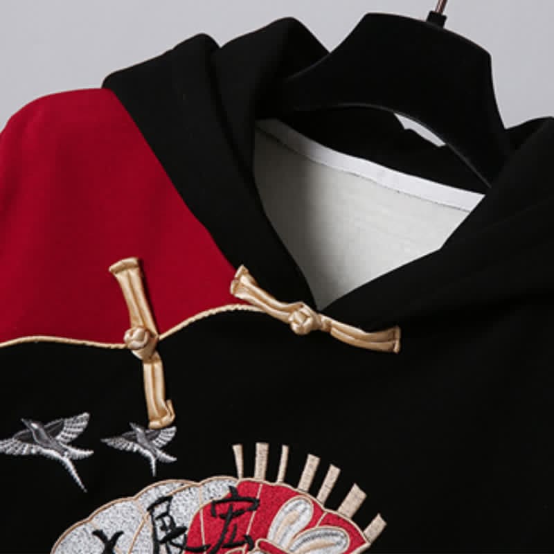 Bunny Red Colorblock Plush Hooded Sweatshirt Dress