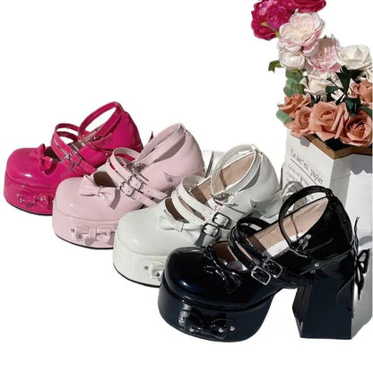 Kawaii Aesthetic Y2K Cute Fairy Butterfly Bow Knot High Heels MK Kawaii Store