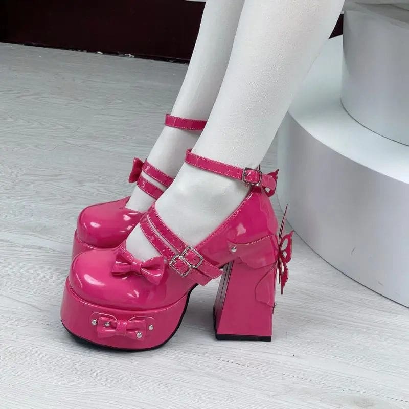 Kawaii Aesthetic Y2K Cute Fairy Butterfly Bow Knot High Heels MK Kawaii Store