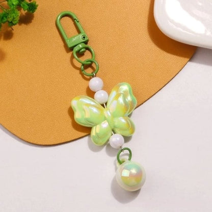 Butterfly Acrylic Bag Charm Keyring - Q1402-5 - Green