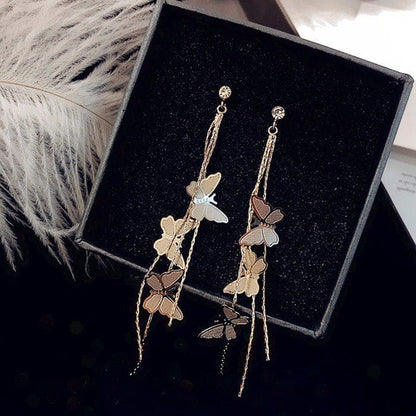 Butterfly Alloy Fringed Earring Egirldoll