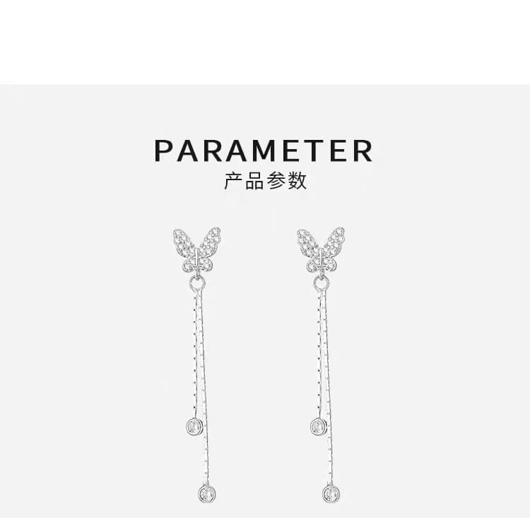 Butterfly Alloy Threader Earring