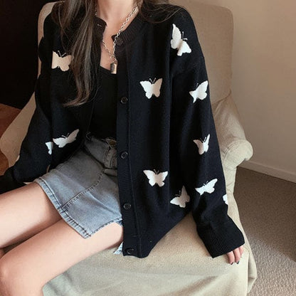 Butterfly Black Cardigan - Free Size / Black - Cardigan