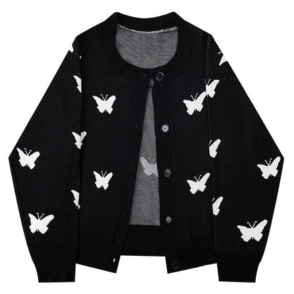 Butterfly Black Cardigan - Free Size / Black - Cardigan