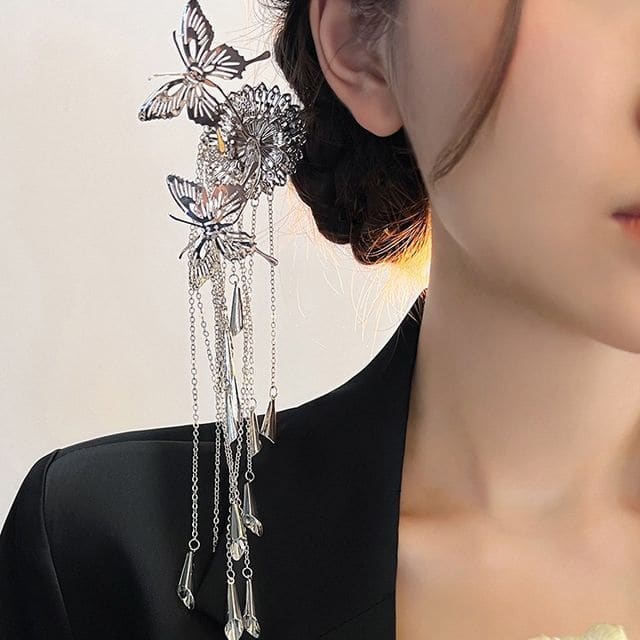 Butterfly Fringed Alloy Hair Stick - B1332 - Hair Stick