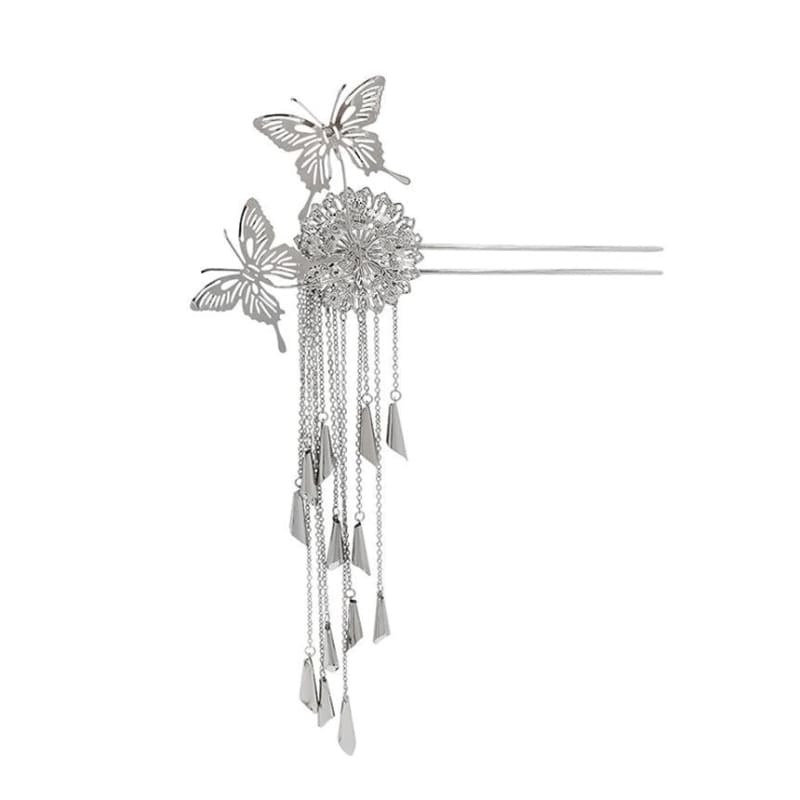 Butterfly Fringed Alloy Hair Stick - B1332 - Hair Stick