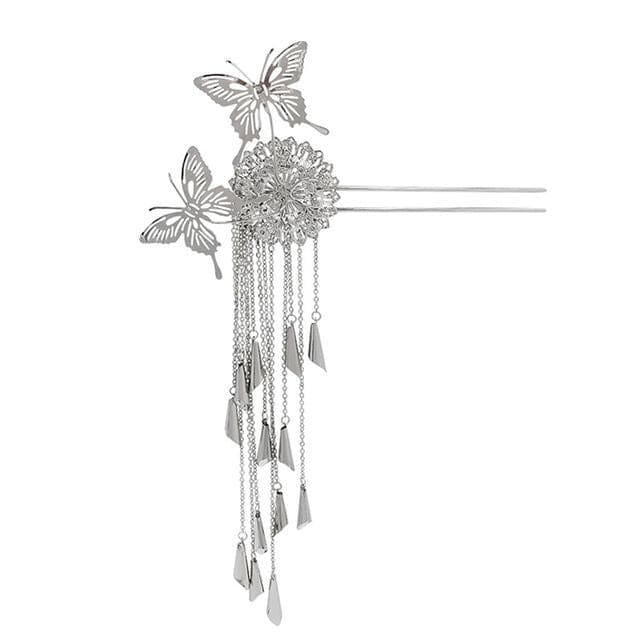 Butterfly Fringed Alloy Hair Stick - B1332 - Hair Stick