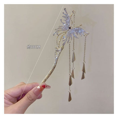 Butterfly Fringed Alloy Hair Stick / Hair Clip - AM2023