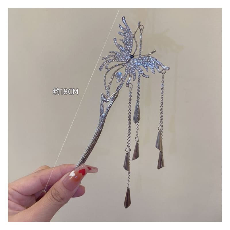 Butterfly Fringed Alloy Hair Stick / Hair Clip - AM2023