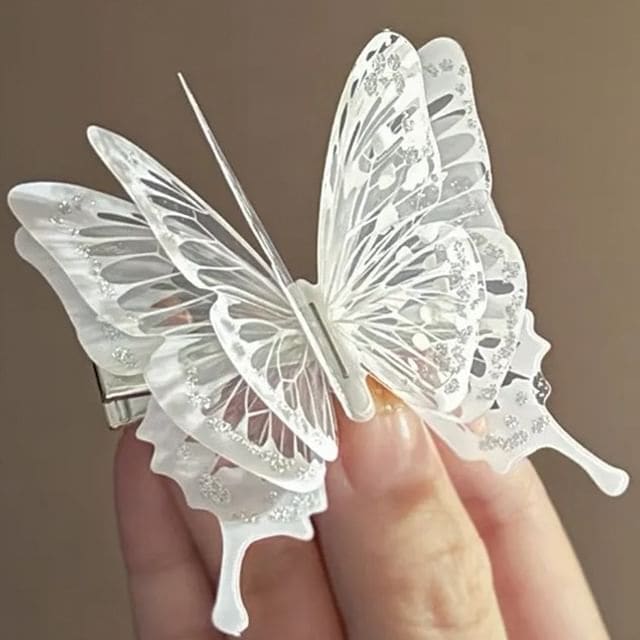 Butterfly Hair Clip - 01# - White / One Size